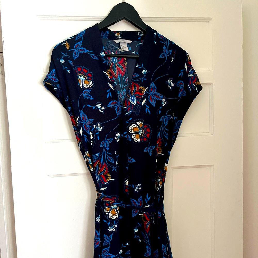 H&M US12 button through midi dress